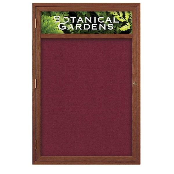Sliding Glass Door Radius Letterboard, 96"x48", Bronze/White Vinyl